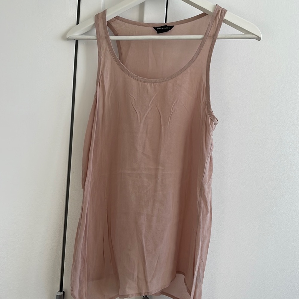 Club Monaco dusty rose silk top